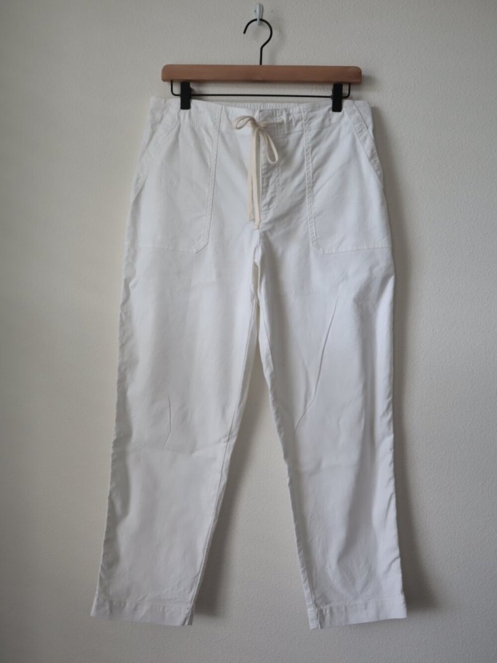 LOFT White Cropped Drawstring Pants